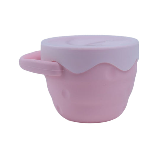 Collapsible Silicone Snack Cup with Lid - Perfect for On-the-Go Snacking