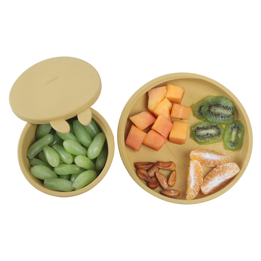 Kangaroo Plate and Bowl Set, Suction Plate for Baby & Toddler, BPA-Free, Microwave Safe