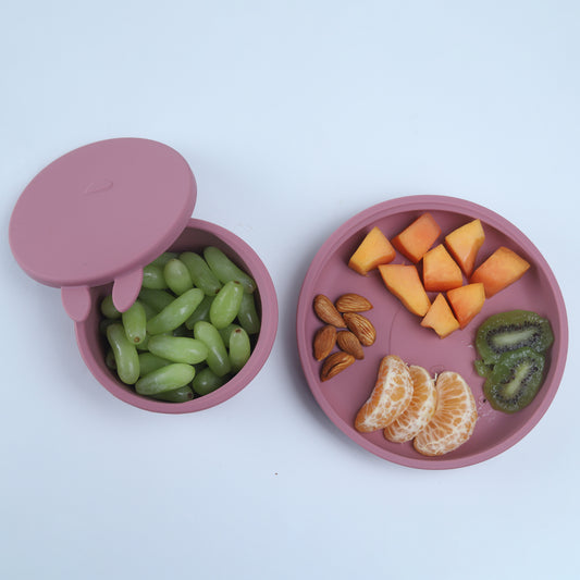 Kangaroo Plate and Bowl Set, Suction Plate for Baby & Toddler, BPA-Free, Microwave Safe