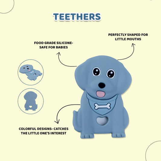 Dog Silicon Teether, ideal teether for 6 to 12 months baby, BPA free teething toys for babies