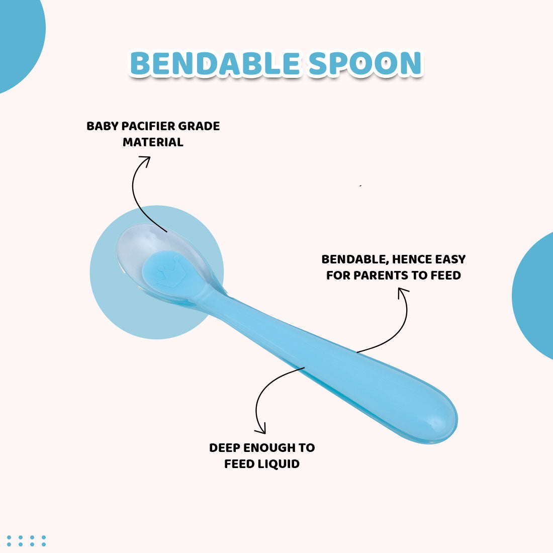 Flexible Silicone Bendable Spoon for Babies - Easy-Feed Utensil