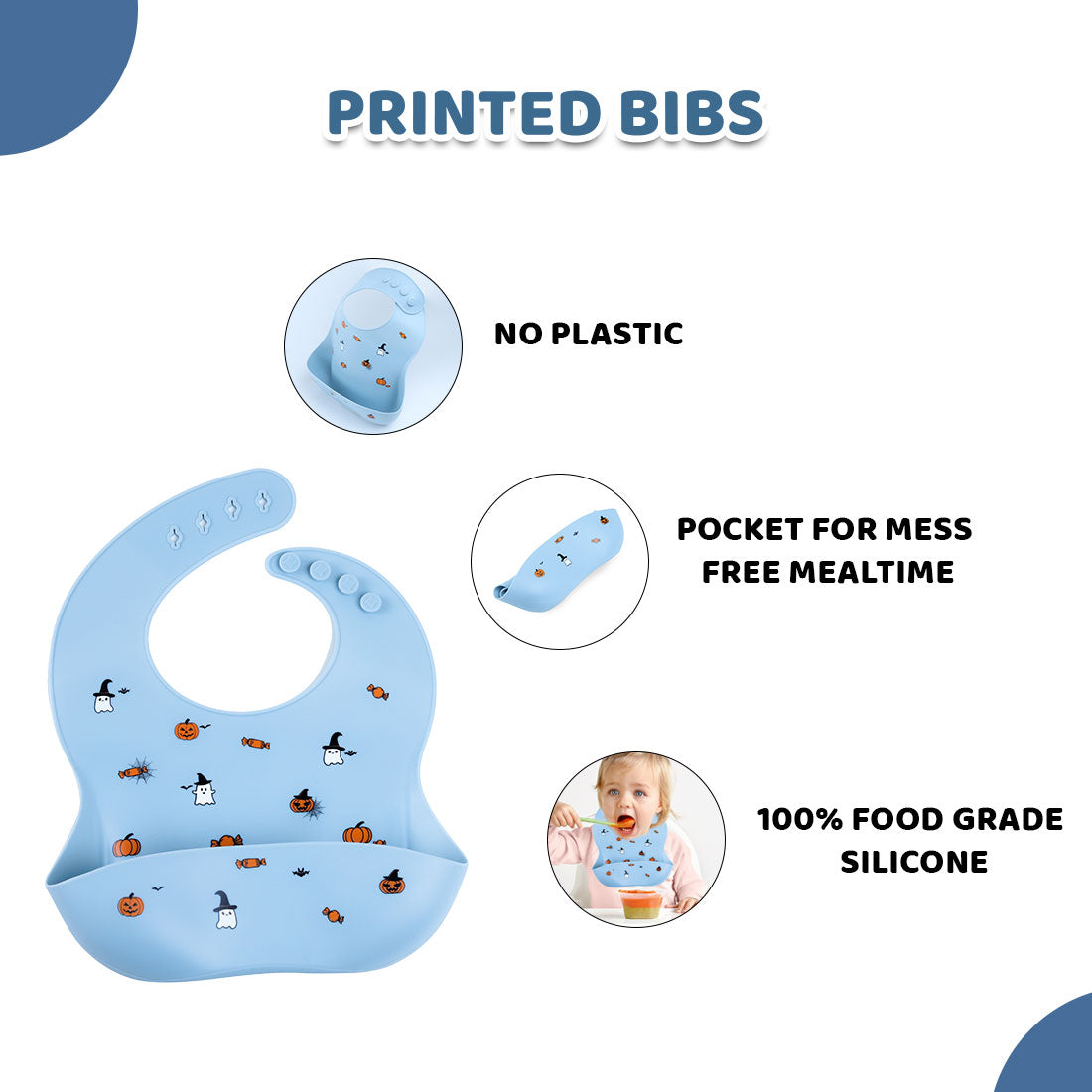 Silicone Baby Bib for Feeding & Weaning