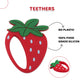 Strawberry Silicon Teether, ideal teether for 6 to 12 months baby, BPA free teething toys for babies